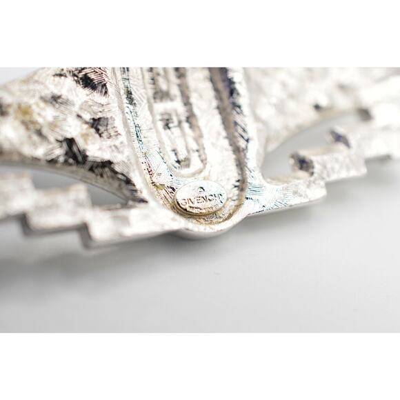 Givenchy Vintage Crystal Pin Brooch Deco Rhinestone Enamel Runway Signed BinF - Picture 11 of 11